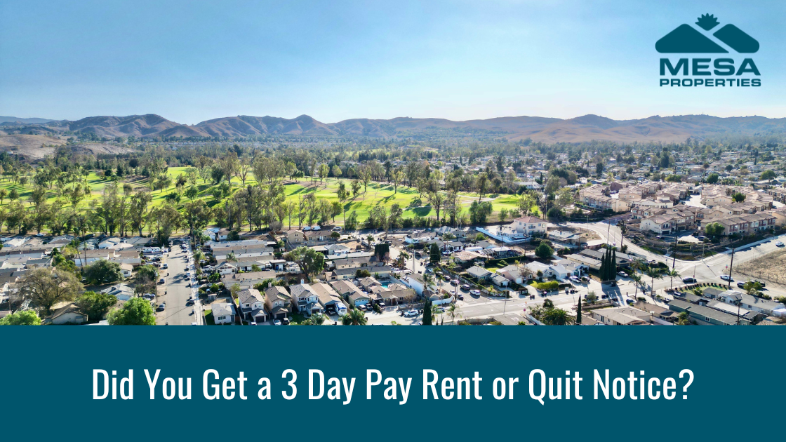 Did you get a 3-Day Pay Rent or Quit Notice?